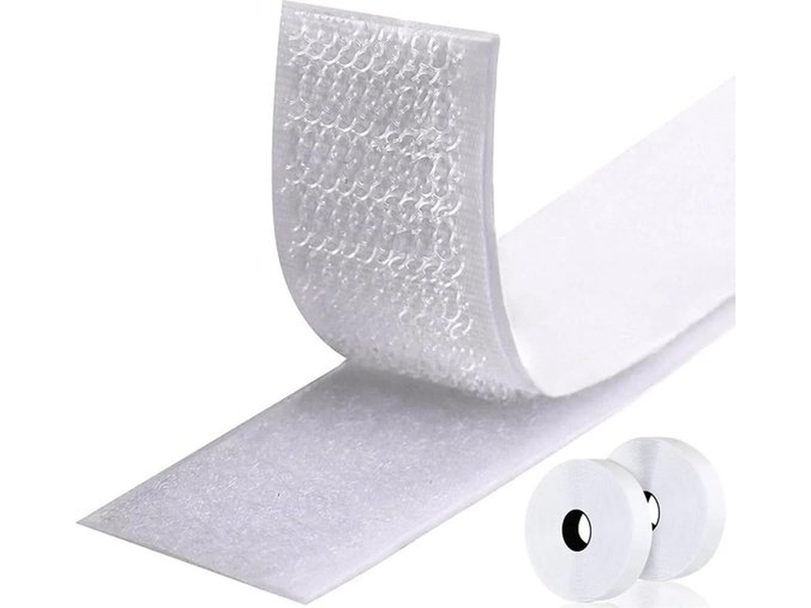 Conjunto De 2 Tiras De Velcro Autoadesivas, 3 X 400 Cm, Brancas, Resistentes, Para Interior E Exterior