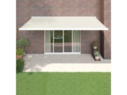 Vidaxl Toldo Retrátil 5x3 M Tecido E Alumínio Cor Creme