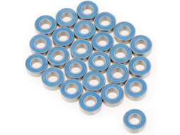 Conjunto de 25 rolamentos de bola YURU Mr115 2RS selados com borracha azul 5x11x4mm