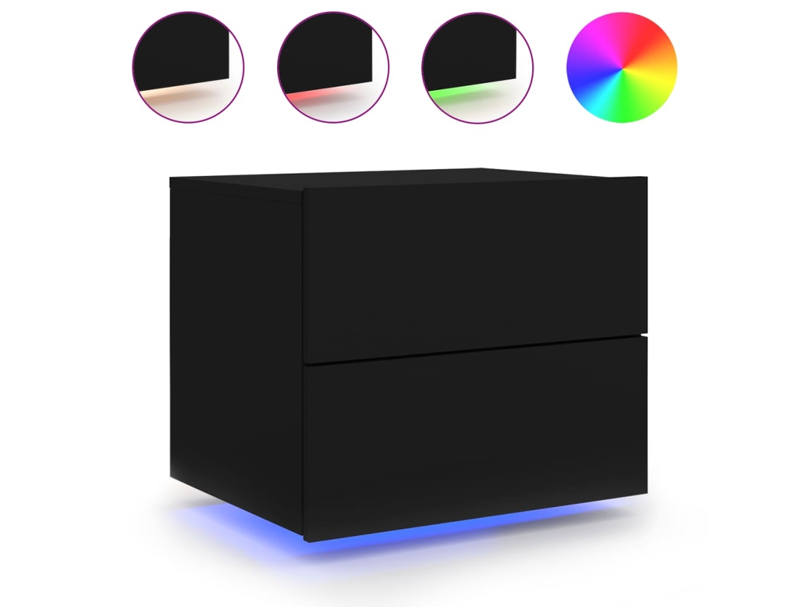 Wall-mounted Bedside Cabinet, Wall-mounted Bedside Cabinets Vidaxl Preto Madeira Processada (n/a)