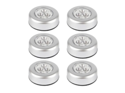 Lâmpadas de Toque Nova Line, Sem Fio, 6 Leds, com Bateria, para Armários, Gavetas, Cômodos, Instalação Fácil