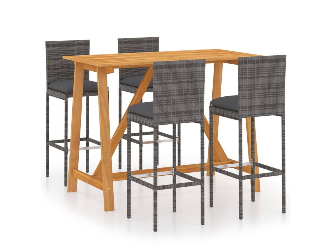 Garden Bar Set, Garden Bar Sets Vidaxl Cinzeto Madeira De Acácia (n/a)