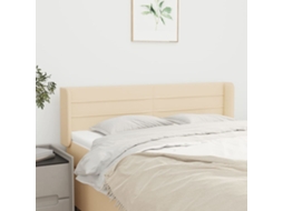 Vidaxl Cabeceira De Cama C/ Abas Tecido 147x16x78/88 Cm Creme