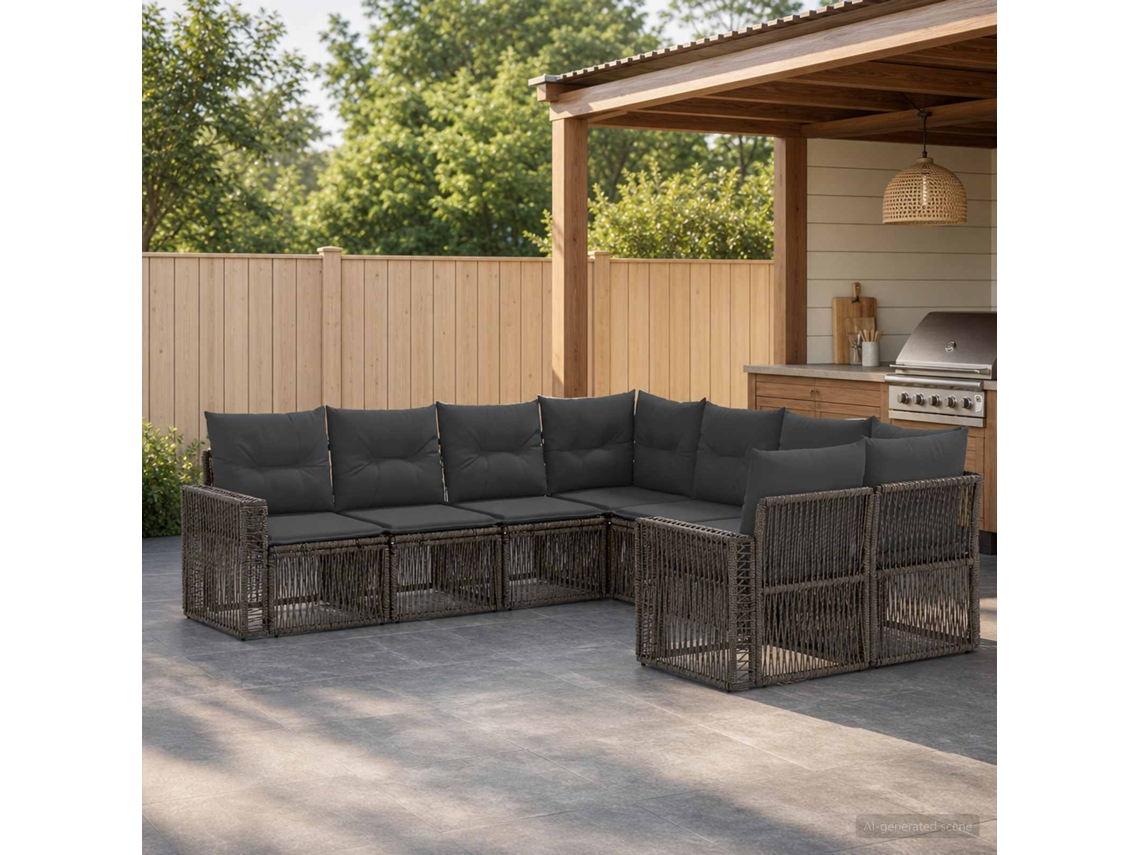 Vidaxl Conjunto De Sofá De Jardim 8 Unid. 8-número De Lugares
