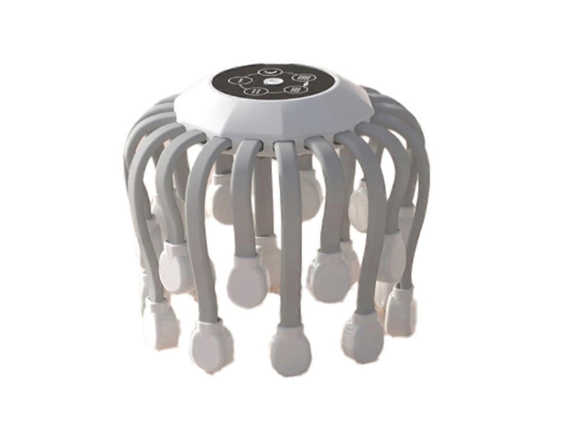 20 Cabeças de Massagem para Couro Cabeludo, Massageador Cabeça com Terapia Luz Vermelha, Coçador em Formato P Olvo Relaxamento GOKOCO