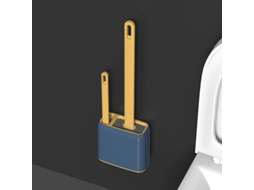 Escova sanitária amarela de plástico com suporte de silicone para parede | AQUAFORGE
