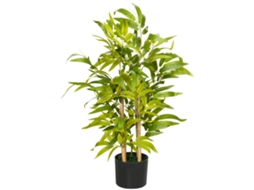 Bambu Artificial 60cm com Vaso (ramos de Líquen, Folhas Realistas, Tronco Natural)