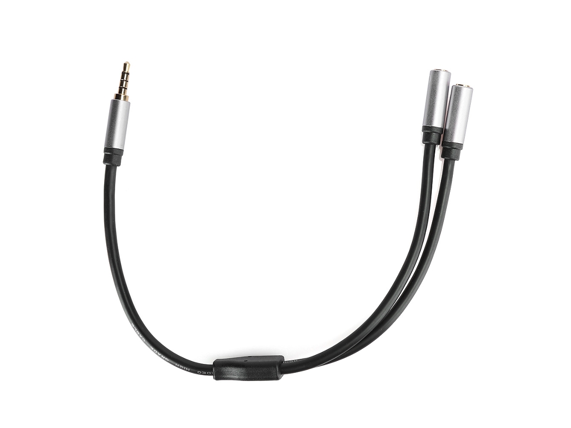 Mali cabo de Áudio 3.5mm Macho para 2 Fêmeas Divisão 1 em 2 Durável e Estiloso 0.3m