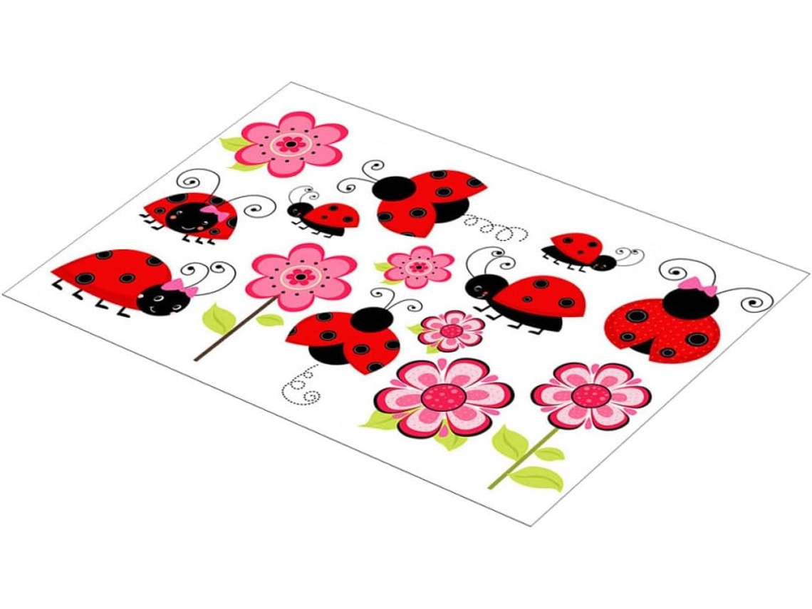 De Parede Colorido De Joaninha, Decalque Decorativo Removível Em Pvc Para Quartos De Meninos E Meninas, Salas De Estar Gokoco