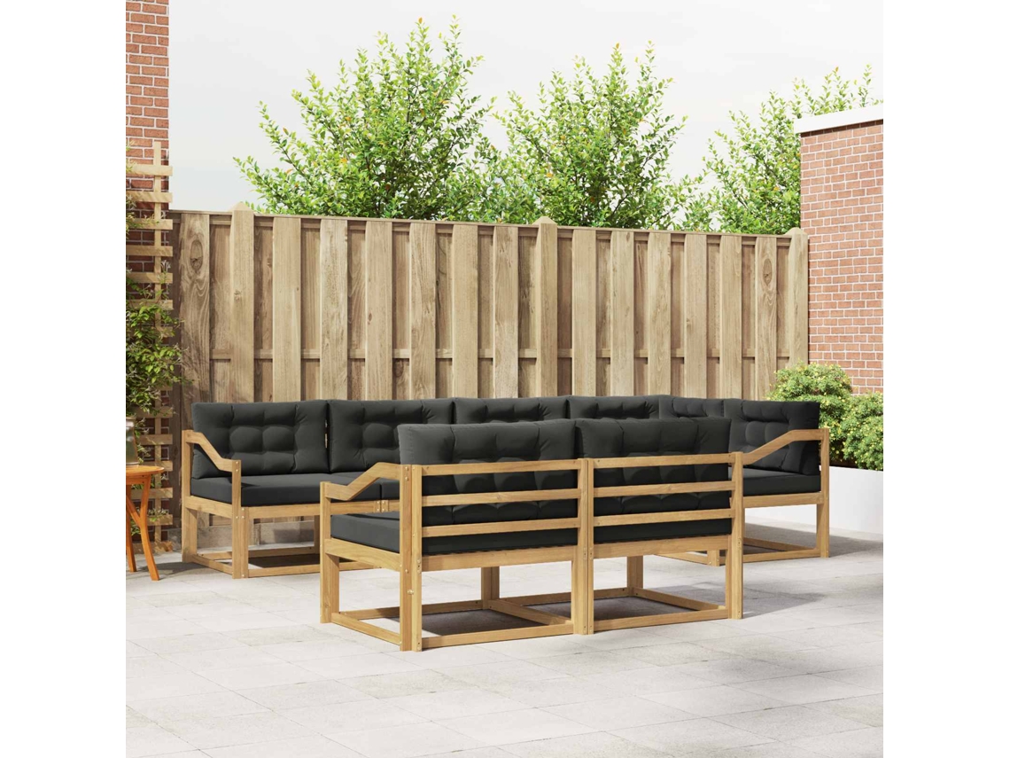Vidaxl Conjunto De Sofás Para Exterior 6 Pcs Branco E Antracite