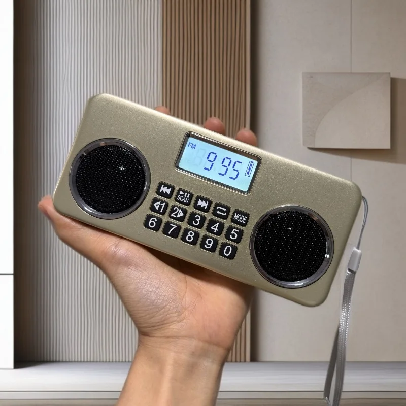 Rádio MDUG Portátil Bluetooth com Despertador, Visor Led, Chamadas Mãos Livres, Aux, Cartão Tf