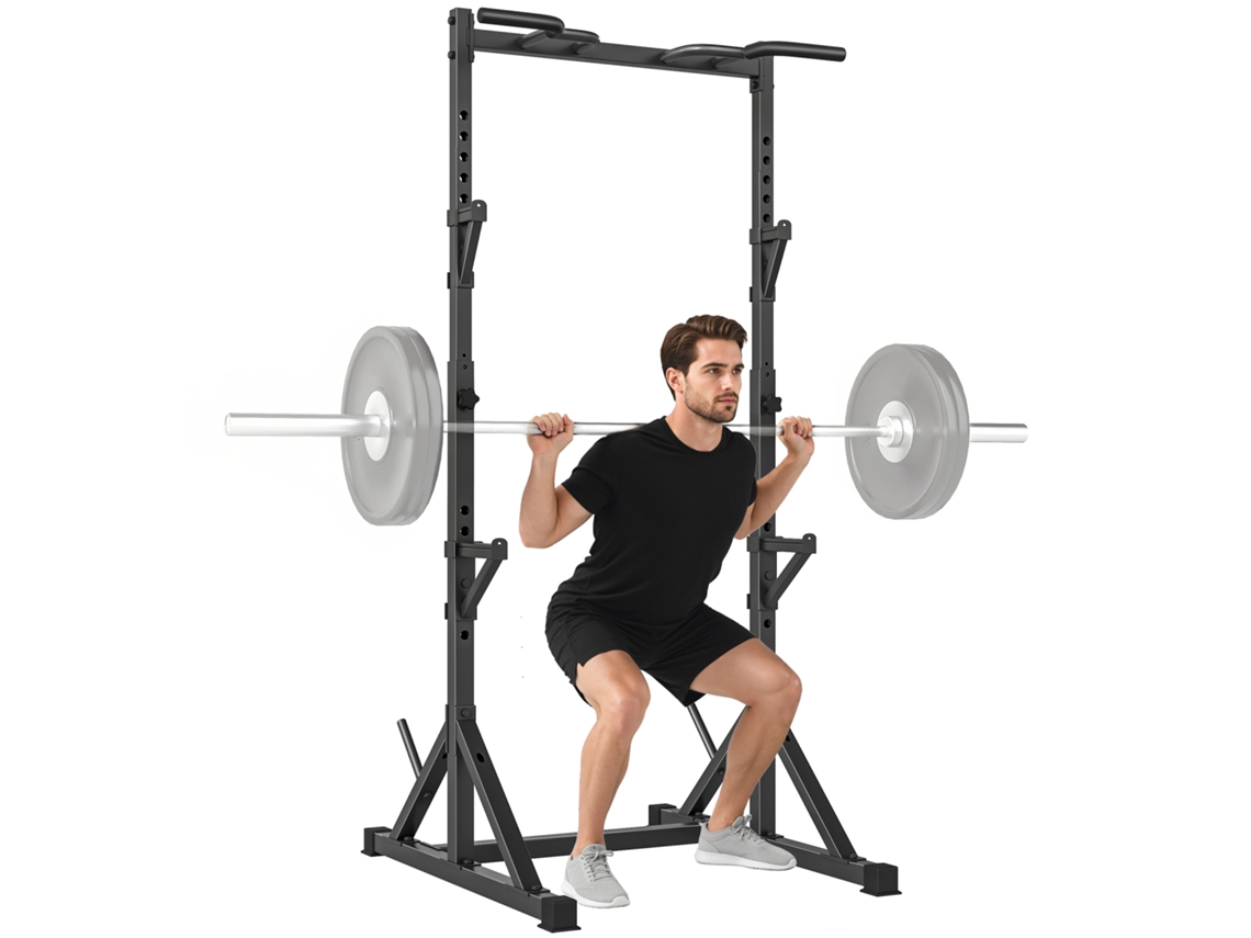 Hantelständer 2 Ebenen Hantelscheibenständer De Aço Langhantelablage Até 200 Kg Belastbar Squat Rack