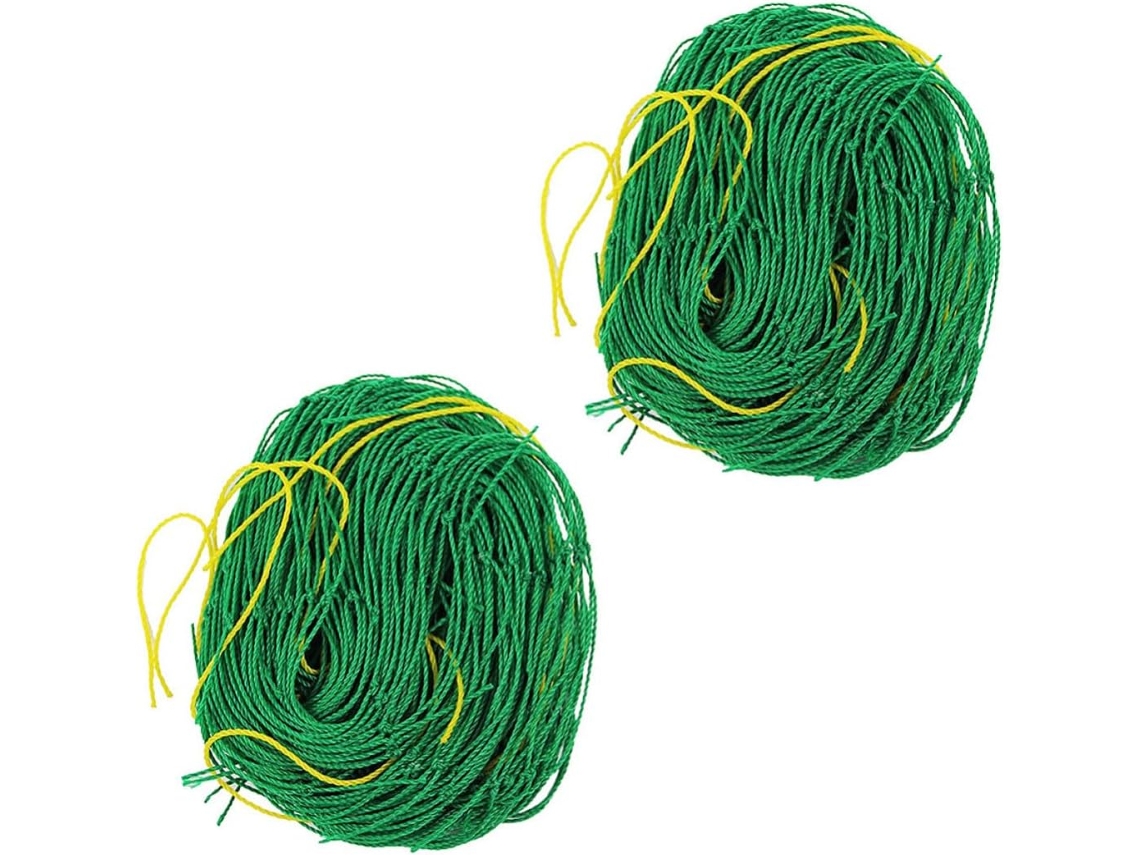 2 Peças de Rede Trepadeira de Náilon Verde, Medindo 1,8 X 1,8 M, para Plantas de Jardim como Frutíferas e Hortaliças CHABERLU