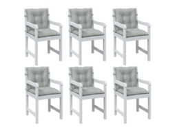 Vidaxl Almofadões Lombares Cadeiras 6pcs Mesclado Tecido Cinza-claro