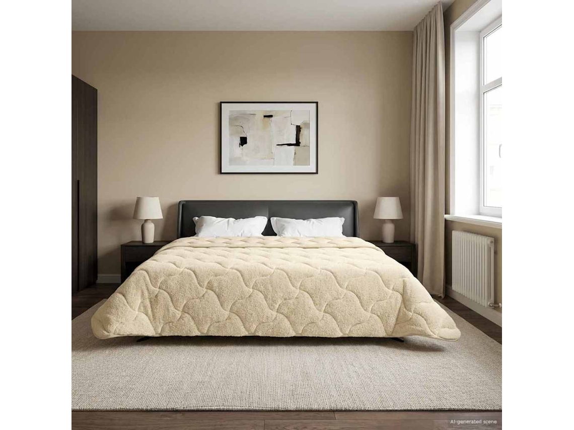 Vidaxl Duvet De Ano Inteiro Colchonete Creme 200 X 240 Cm