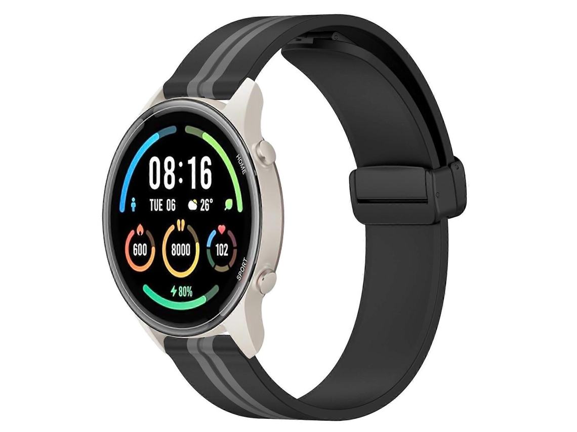 Pulseira De Silicone Dobrável Com Fecho Magnético Para Xiaomi Mi Watch Sport 22mm