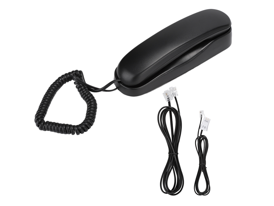 Aetheria telefone de Mesa e Parede Kxt 433 Preto com Linha Telefônica de Cor Aleatória para Casa e Escritório