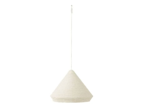 Candeeiro Suspenso De Ráfia Cone 52cm Branco Jline