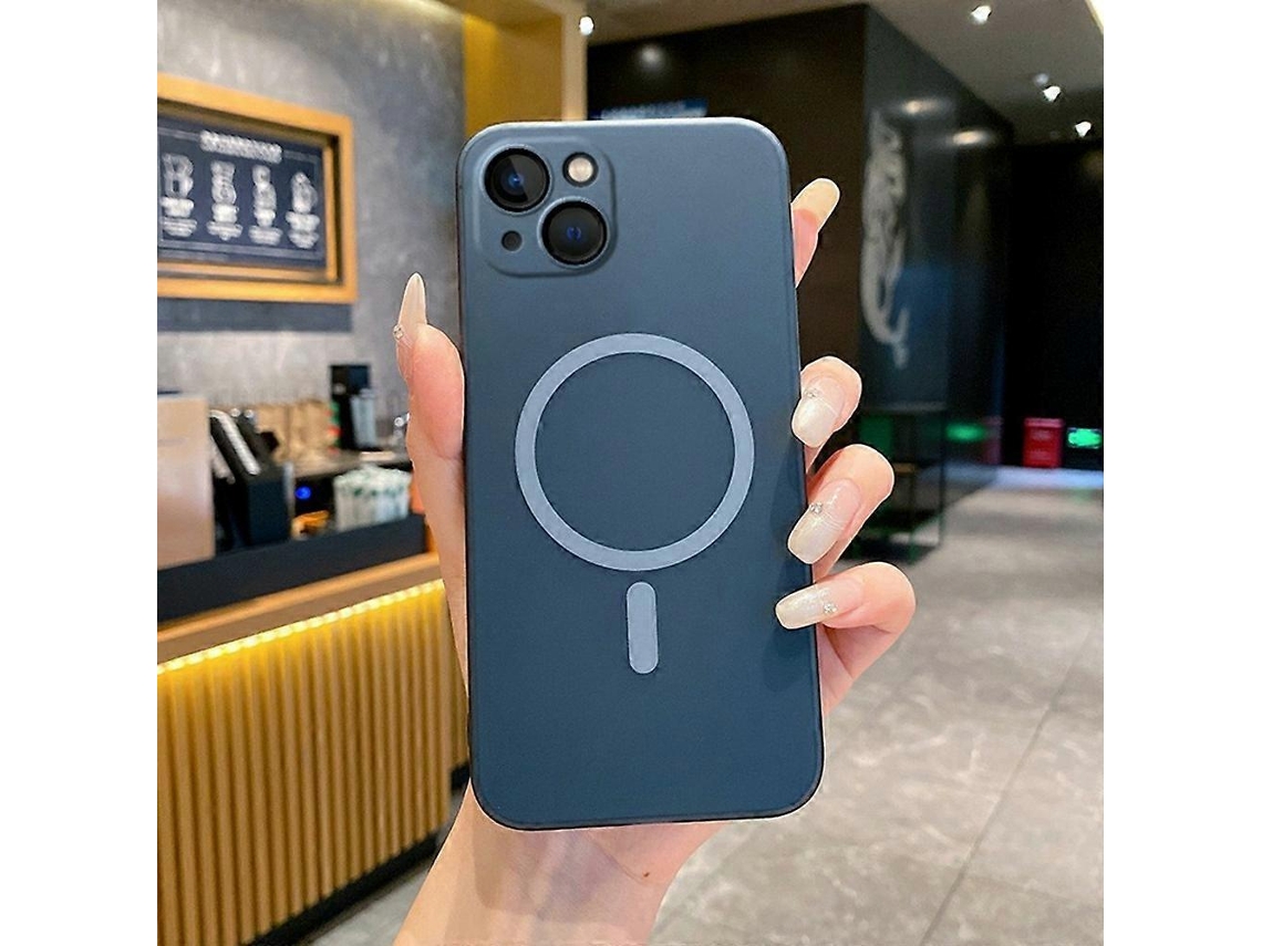 Capa Magnética Fosca Para Iphone 14/13, Compatível Com Pc, Com Protetor De Lente De Câmera