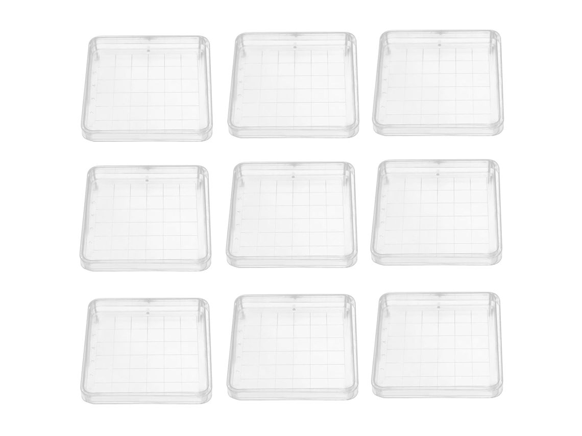 Placas De Petri Quadradas De 10x10 Cm, 10 Unidades, Com Tampas Herméticas Para Botânica.