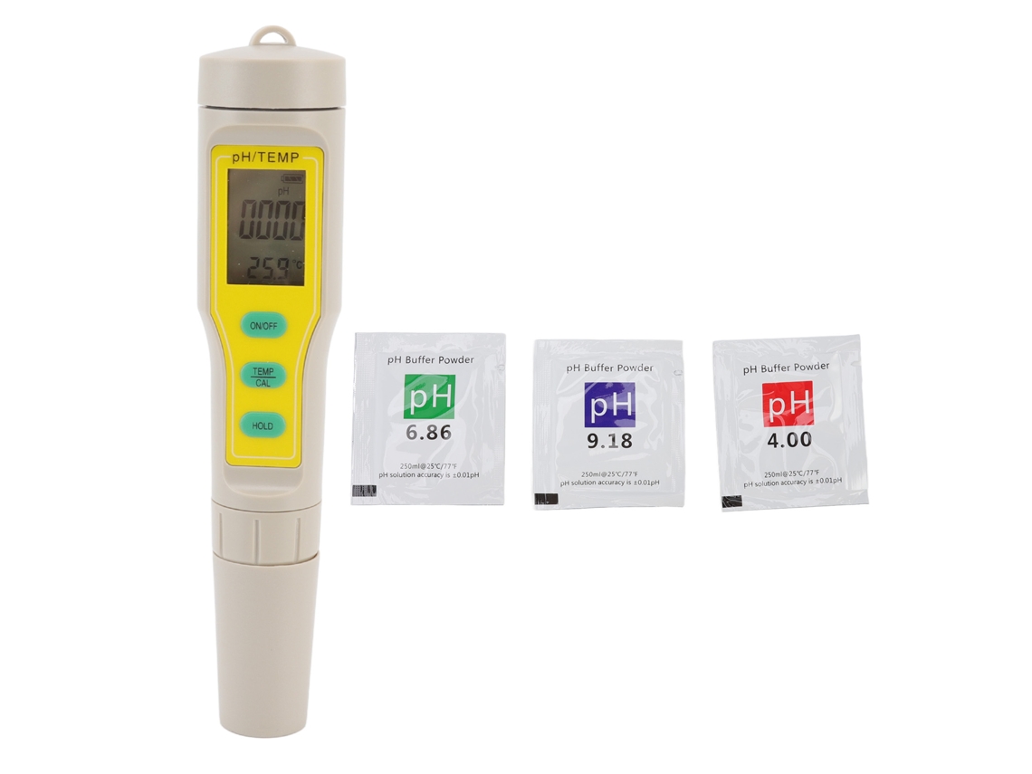 Medidor de Qualidade da Água Digital Portátil À Prova D'água com Calibração Automática e Medição de Ph e Temperatura