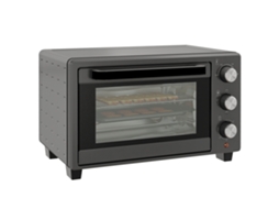 Mini forno de 21 L, com grade, assadeira, controle de temperatura, aço inox, cinza | S/MARCA