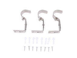 Suporte de Parede Primerox para barra de cortina ajustável com parafusos prateados 3pcs S/MARCA