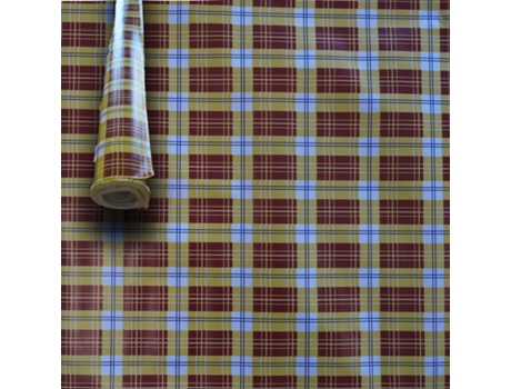 Rolo de 20 Metros H140Cm de Toalha de Mesa em Oleado de Pvc para Residências Festas Pizzarias Quadrados Amarelos TEYKOS