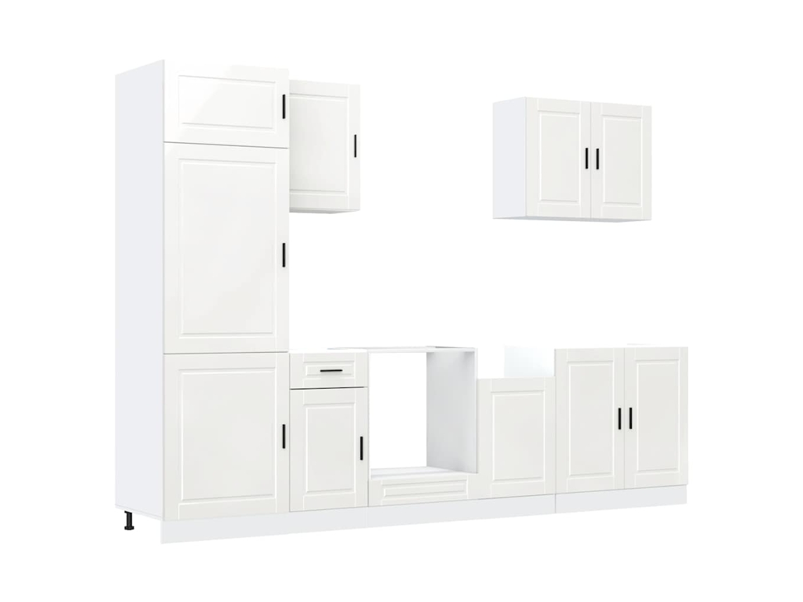 Conjunto de 7 Armários de Cozinha Porto Branco Brilhante MAISON EXCLUSIVE