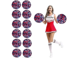 Rebe-12 Pompones De Porrista Com Buracos Para Dedos De Lâmina Metálica De Pet Ideal Para Esportes E Eventos Rojo Azul Grande
