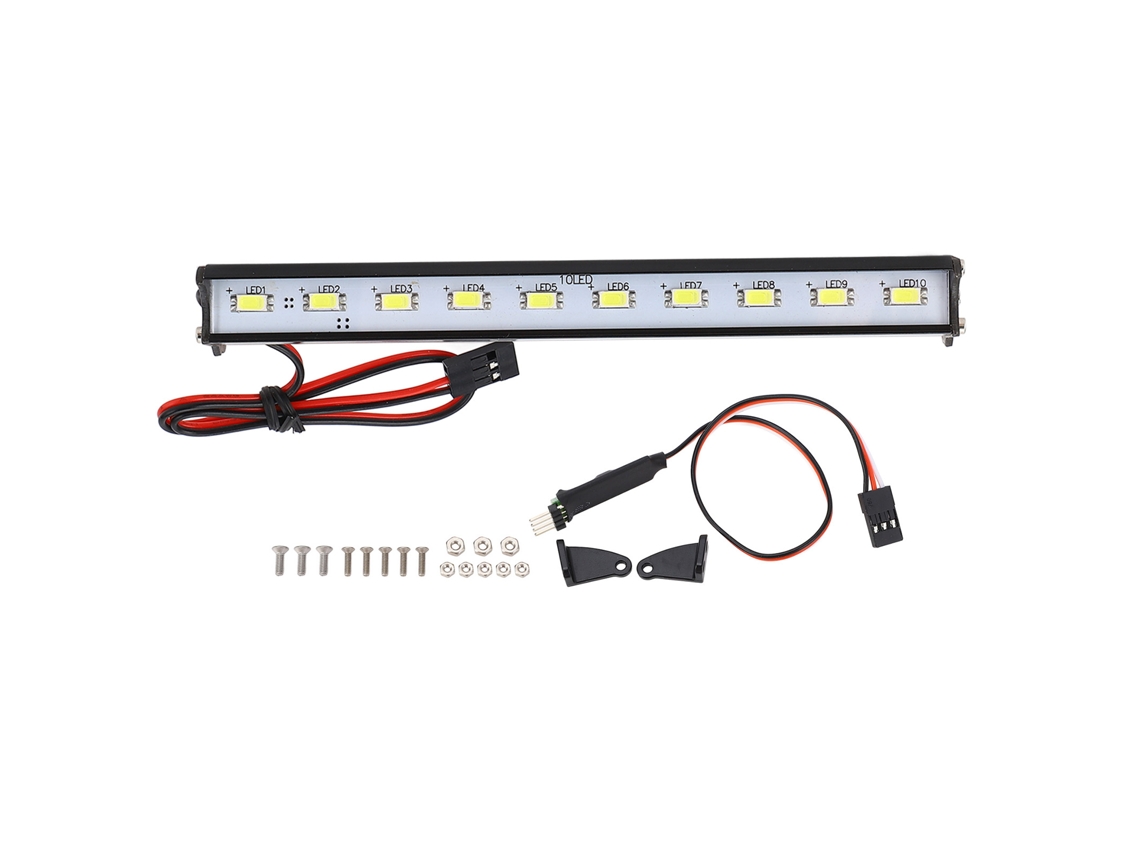 Barra de Luz LED para Carro RC Liga de Alumínio Teto 135mm | S/MARCA