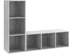Tv Cabinet Set, Tv Cabinet Sets Vidaxl Cinzeto Madeira Processada (107 X 35 X 37 Cm)