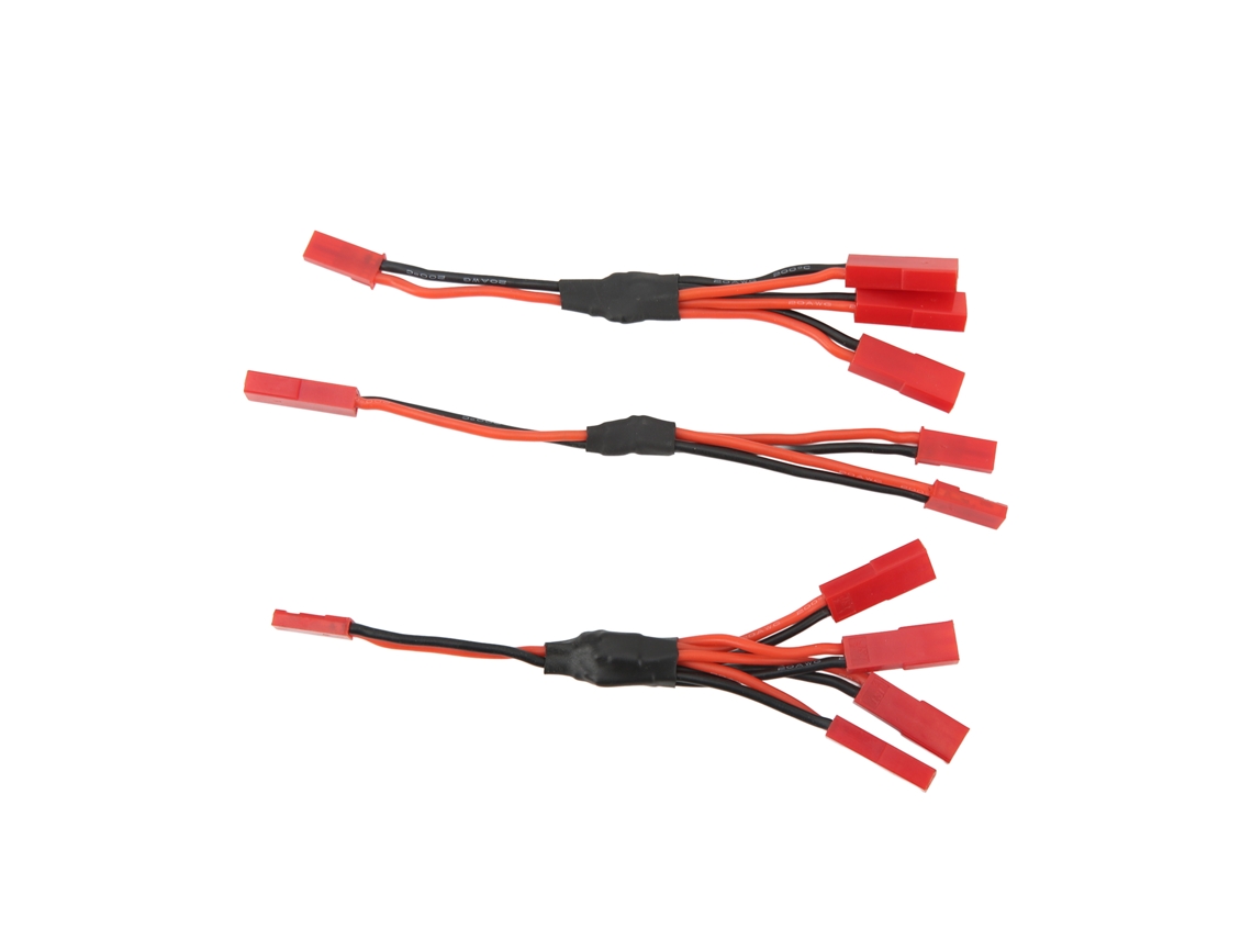 Conector Mali Splitter JST e Adaptador de Chicote Paralelo para Carros de Controle Remoto Traxxas - Instalação Simples - Vermelho