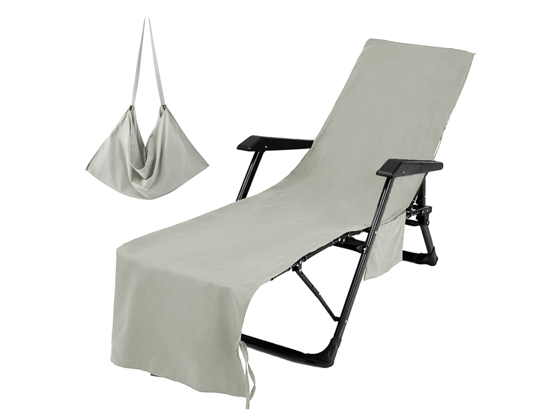 Capa De Toalha Para Cadeira De Praia Com Bolsos Toalha Extra Longa Fibra Ultra Fina Para Cadeira De Lounge E Salão