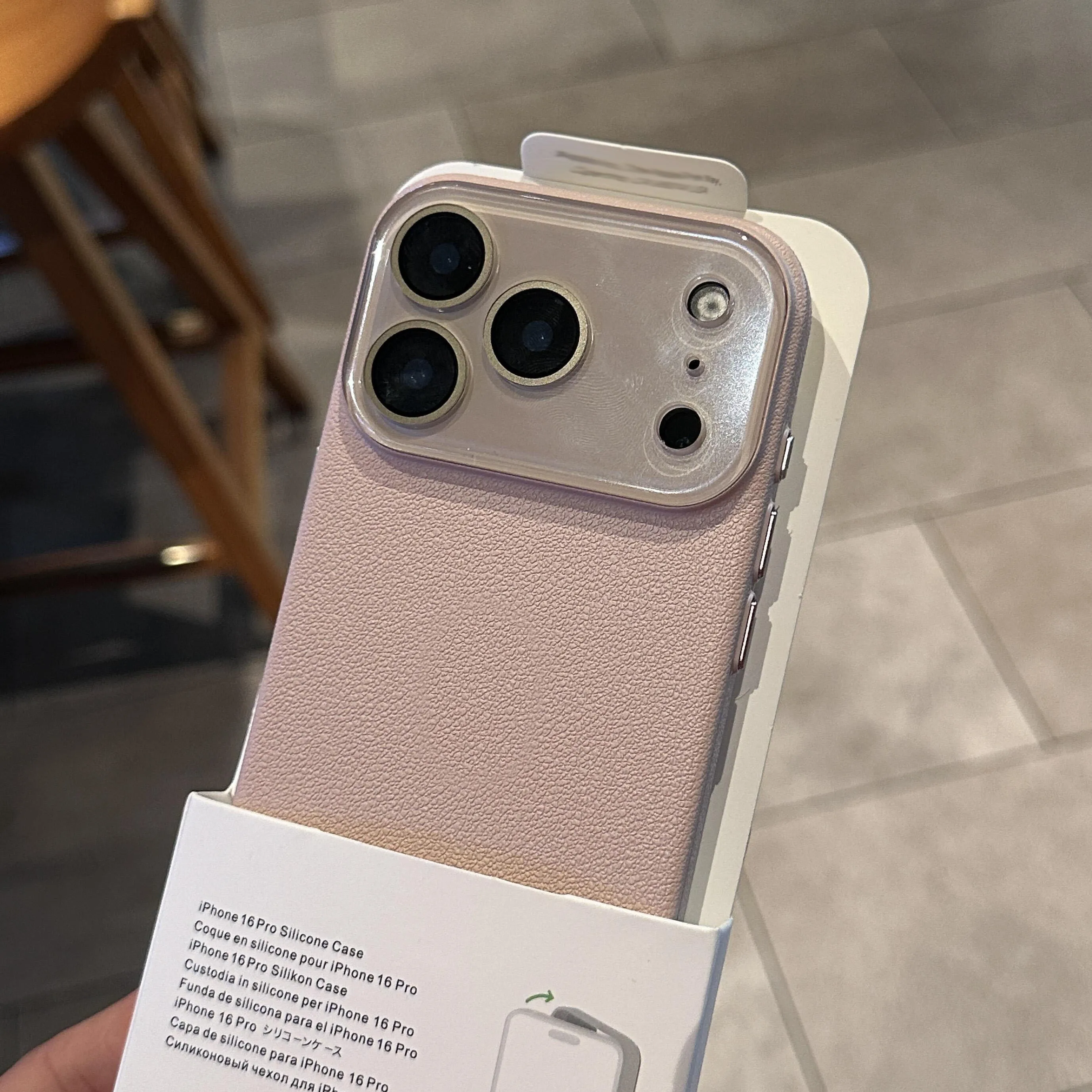 (iphone 14 Pro Max Rosa) Capa Protetora De Silicone Com Textura De Couro Para Proteger A Lente De Vidro Da Câmera.