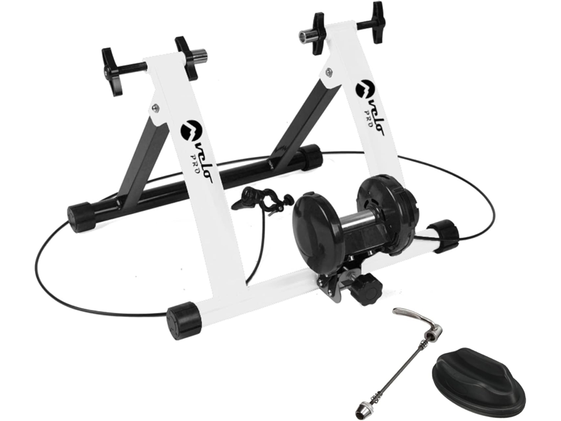Velo Pro Treinador Magnético Branco, Bicicleta Indoor com 6 Níveis de Resistência, Estrutura Dobrável MONSTERSHOP