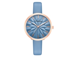 Relógio de Pulso de Quartzo Feminino com Cinto Pu Cor Solida Girassol Azul