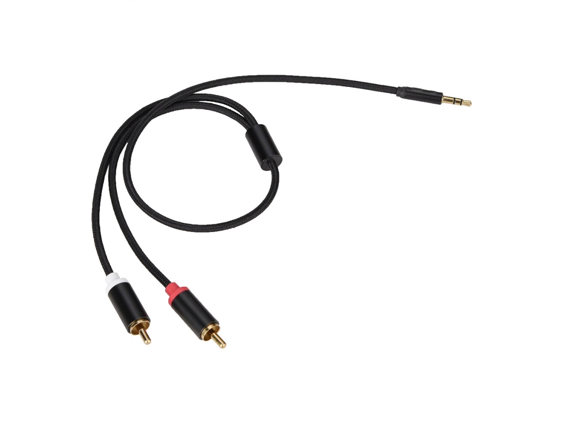 Cabo de Áudio Microfone LAXISCREED 3.5mm para 2rca Dourado