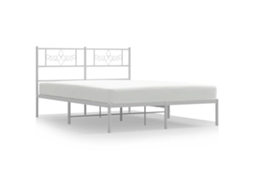 Estrutura de Cama com Cabeceira Metal Branco MAISON EXCLUSIVE 140x200 cm