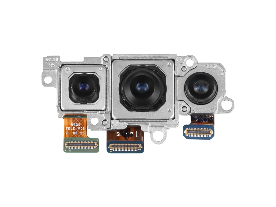 Clappio Módulo De Câmera Traseira Tripla Para Galaxy S22 / S22 Plus - Módulo Fotográfico Completo Preto / Prata