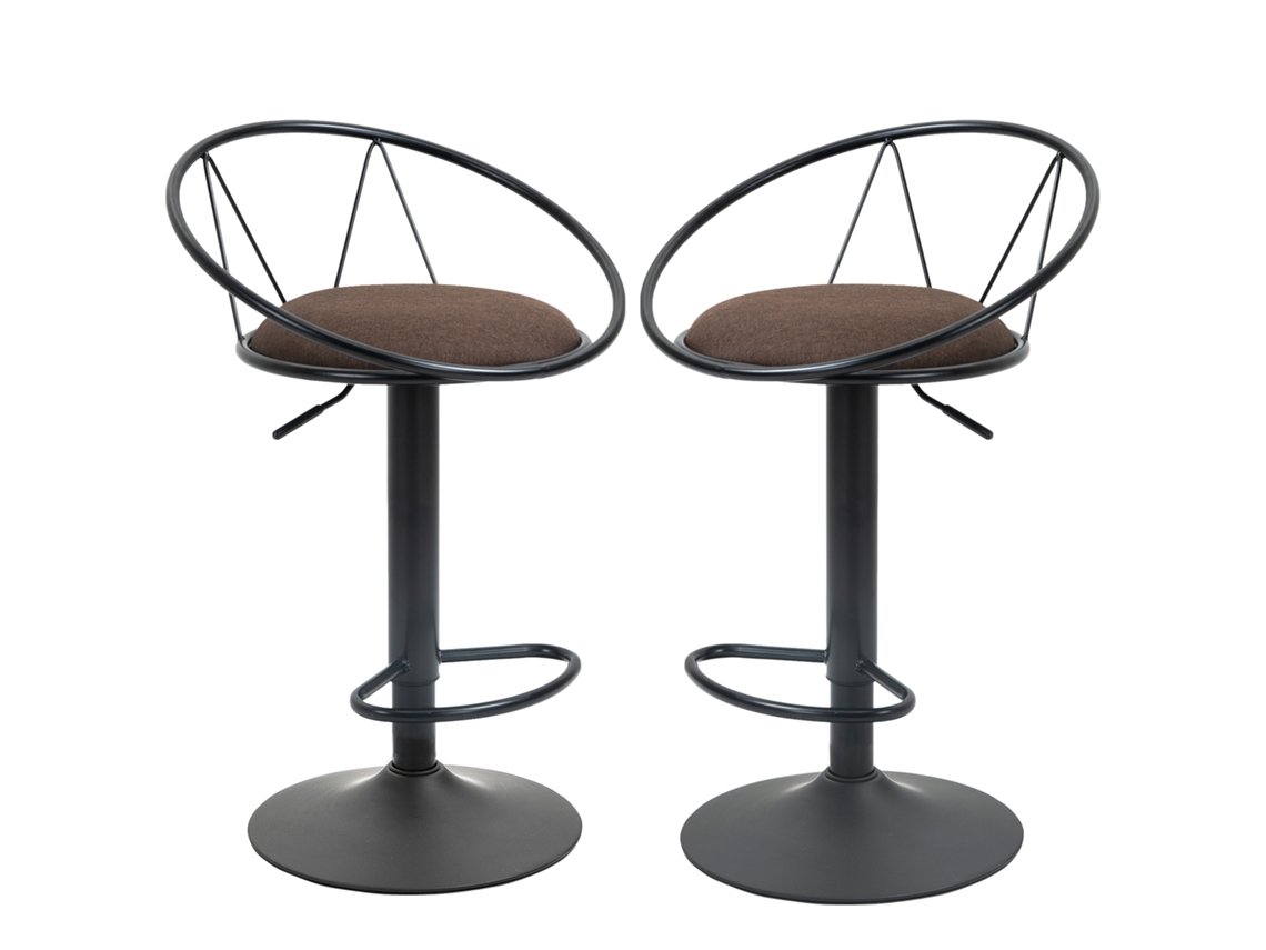 Conjunto de Mesa e Cadeiras VERIDIA CUOM, 5 Peças, 4 Banquetas, Mesa Retangular, Preto e Marrom