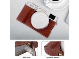 Funda Protectora Portátil Para Cámara Fujifilm X100vi Estilo Retro Com Correia De Ombro E Design De Abertura Inferior