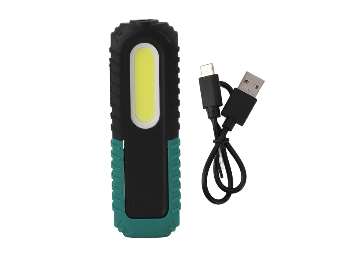 2026 lanterna de Trabajo Manual Cob Led Recargable Usb Ip54 Base Giratoria Gancho para Reparación de Coches, Hogar Y Emergencias Verde