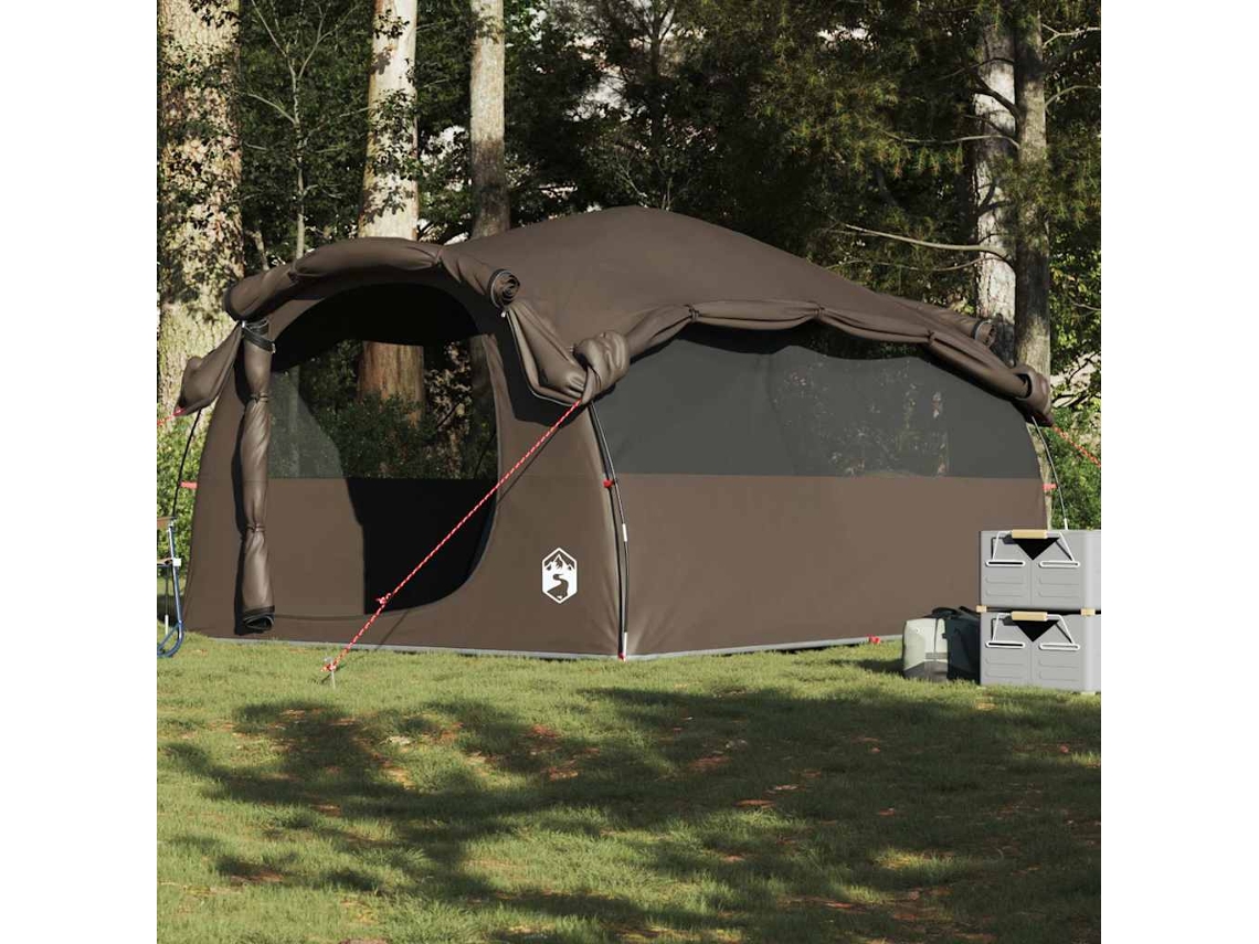 Vidaxl Tenda Familiar Túnel Para 6 Pessoas Resistente À Água Castanho