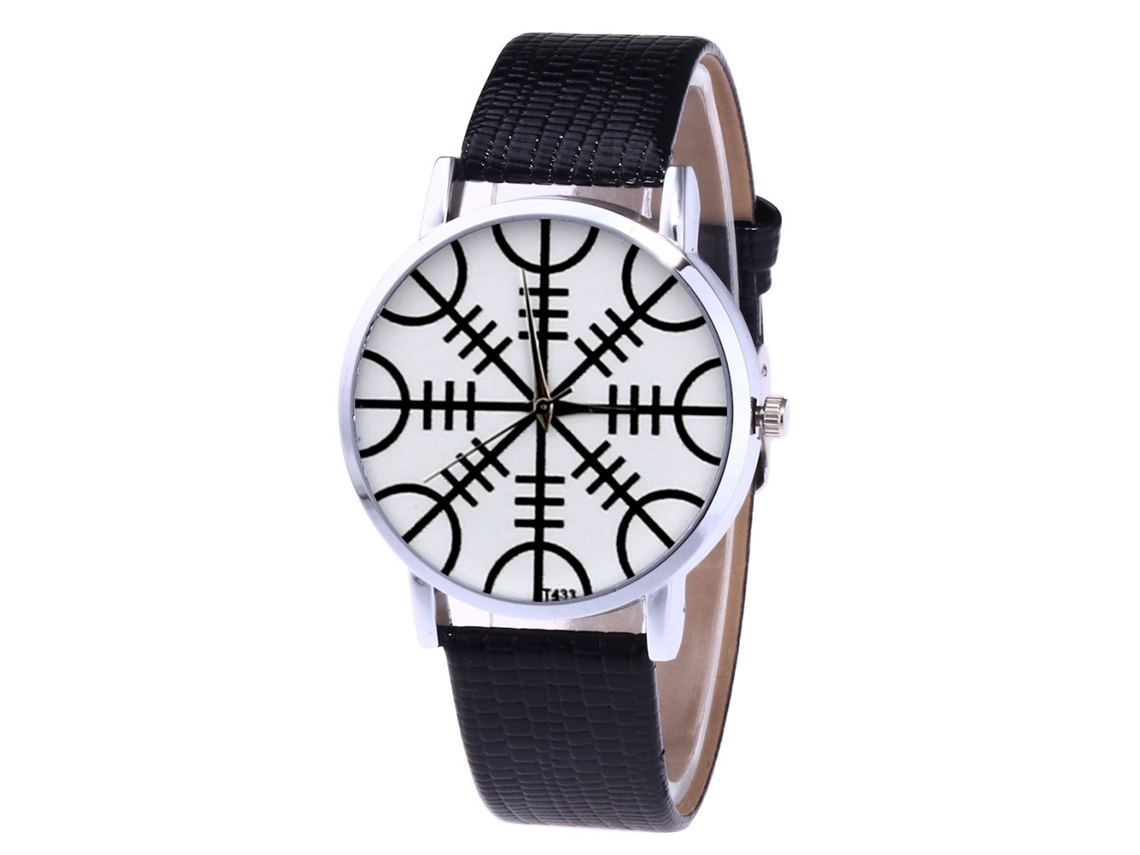Relógio de Pulso Analógico com Pulseira Pu Quartzo para Mulher Presente Lover Gift Preto