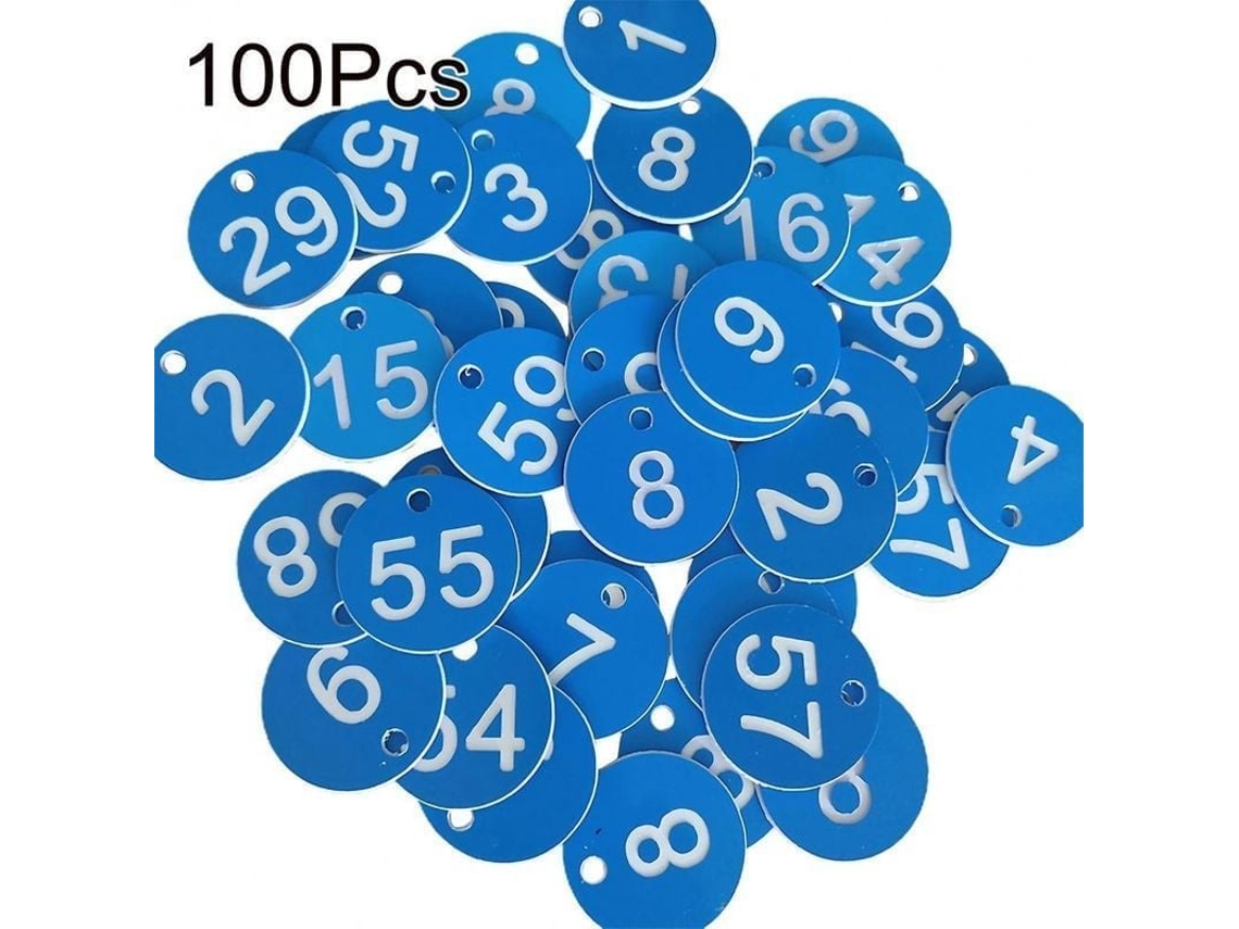 2026 etiquetas de Colmeia Numeradas 1 100 Impermeáveis Etiquetas de Identificação Redondas Suprimentos Apícolas 100pcs Azul