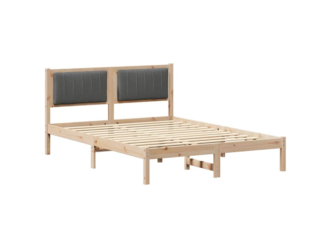Estrutura de Cama com Cabeceira Estofada Cinza Escuro MAISON EXCLUSIVE