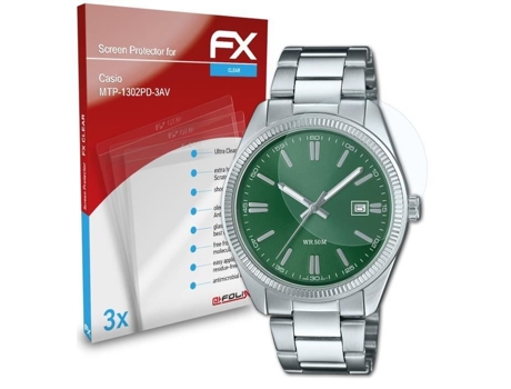 Película Protetora de Relógio Inteligente ATFOLIX Compatível com Casio Mtp-1302Pd-3Av Fx Ultra-Claro 3X