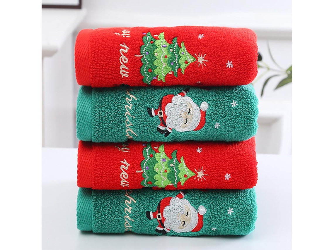 Toalhas De Natal (100% Algodão, Conjunto De Presente Com 2 Peças) Eoocoo