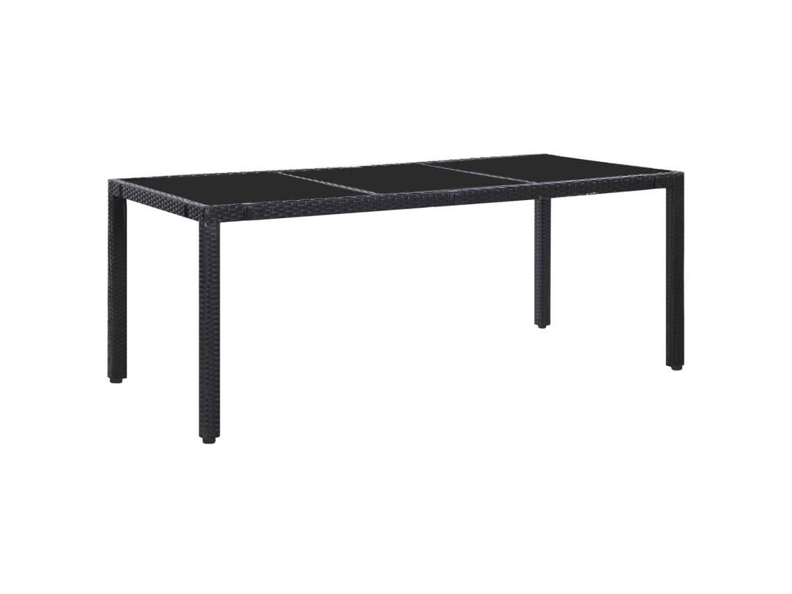 Conjunto de Jantar para Exterior 9 Pcs Vime Pe Preto MAISON EXCLUSIVE